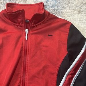 Nike Youth Zip Up Jacket Red Black Size Small (4–6)‎ Full Zip Track Jacket